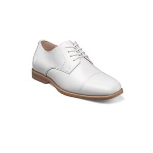 🐾 Florsheim Classic White Leather Boys Dress Shoes 4.5Y